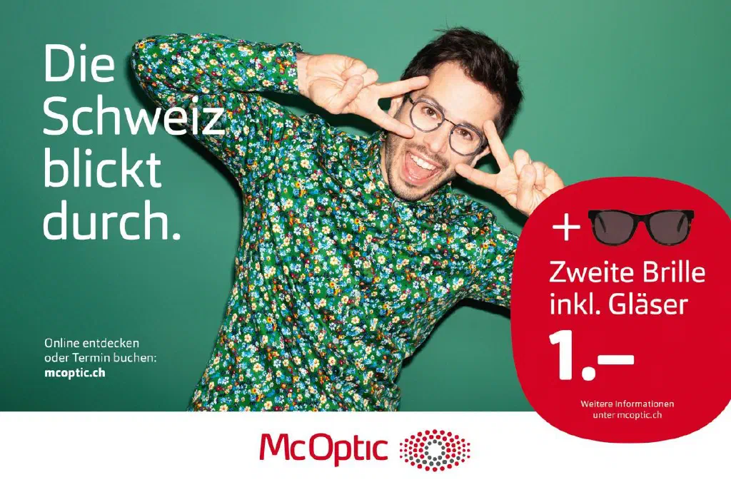 McOptik Campaign - Hands framing the glasses in a stylized commercial setup
